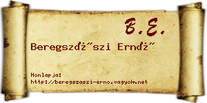 Beregszászi Ernő névjegykártya