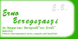 erno beregszaszi business card